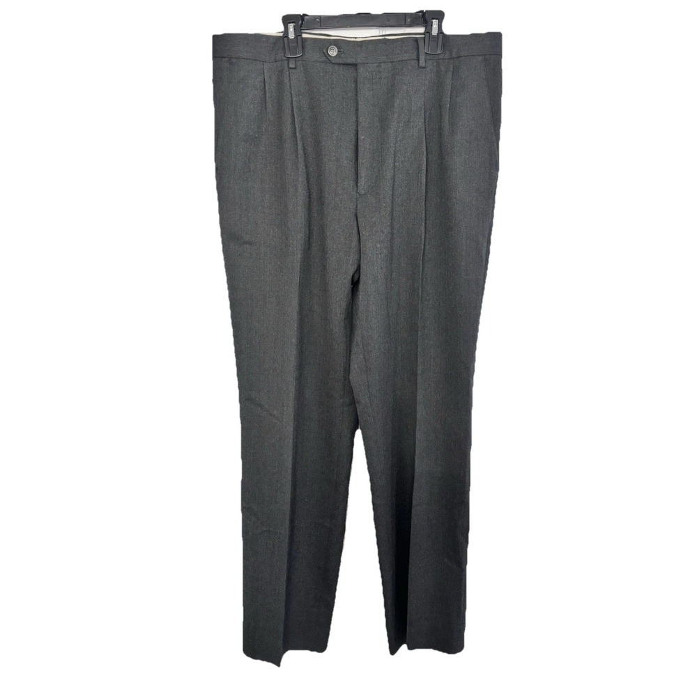 Louis Raphael Men's 36x32‎  100% Wool Dress Pants Gray Pleated Front Office